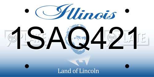 1SAQ421 Illinois License Plate