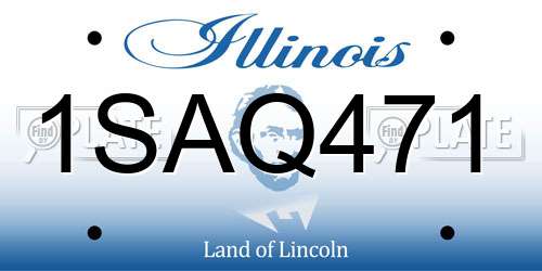 1SAQ471 Illinois License Plate