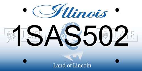 1SAS502 Illinois License Plate
