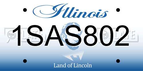 1SAS802 Illinois License Plate