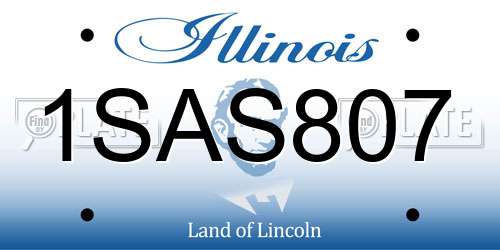 1SAS807 Illinois License Plate
