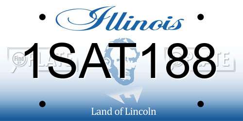1SAT188 Illinois License Plate