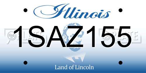 1SAZ155 Illinois License Plate