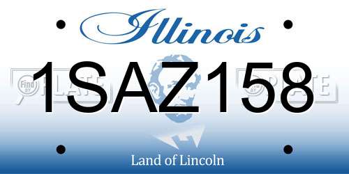 1SAZ158 Illinois License Plate