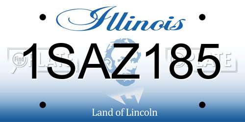 1SAZ185 Illinois License Plate