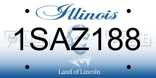 1SAZ188 Illinois License Plate
