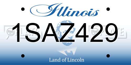 1SAZ429 Illinois License Plate