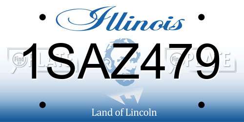 1SAZ479 Illinois License Plate