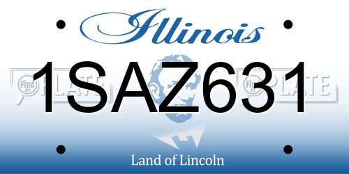 1SAZ631 Illinois License Plate
