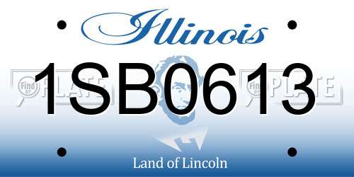 1SB0613 Illinois License Plate