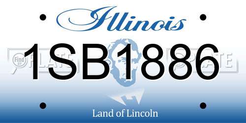 1SB1886 Illinois License Plate