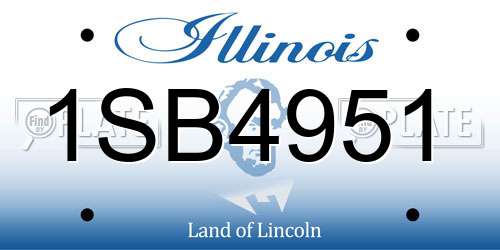 1SB4951 Illinois License Plate