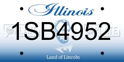 1SB4952 Illinois License Plate