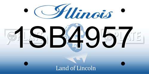1SB4957 Illinois License Plate