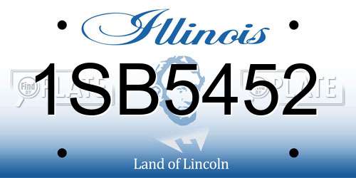 1SB5452 Illinois License Plate