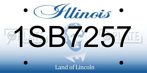 1SB7257 Illinois License Plate