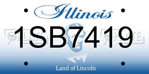 1SB7419 Illinois License Plate