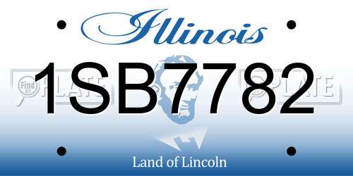 1SB7782 Illinois License Plate