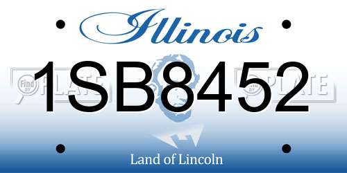 1SB8452 Illinois License Plate
