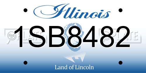 1SB8482 Illinois License Plate