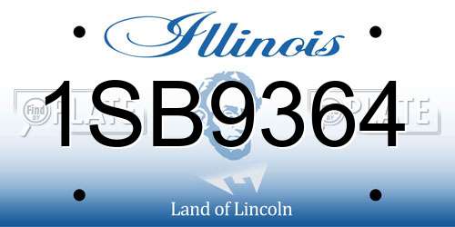 1SB9364 Illinois License Plate