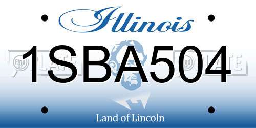 1SBA504 Illinois License Plate