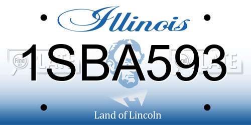 1SBA593 Illinois License Plate