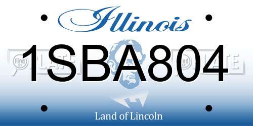 1SBA804 Illinois License Plate