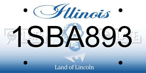 1SBA893 Illinois License Plate