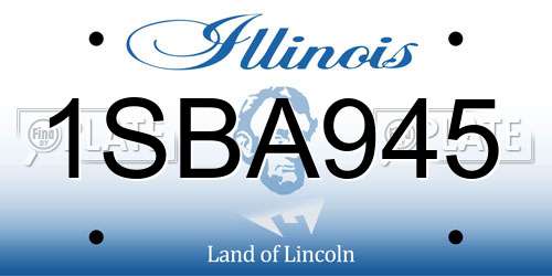 1SBA945 Illinois License Plate