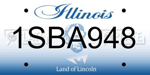 1SBA948 Illinois License Plate