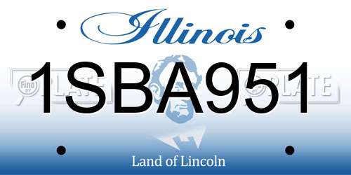 1SBA951 Illinois License Plate