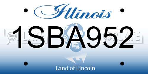 1SBA952 Illinois License Plate