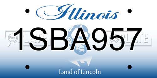 1SBA957 Illinois License Plate