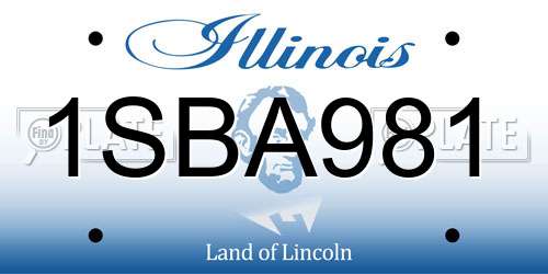 1SBA981 Illinois License Plate