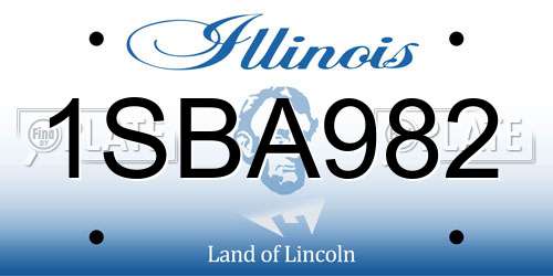 1SBA982 Illinois License Plate