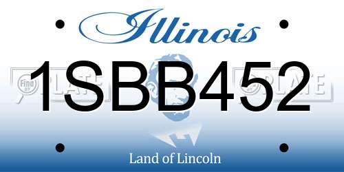 1SBB452 Illinois License Plate