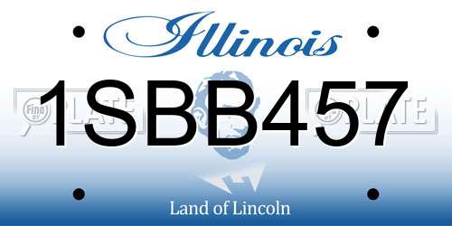 1SBB457 Illinois License Plate
