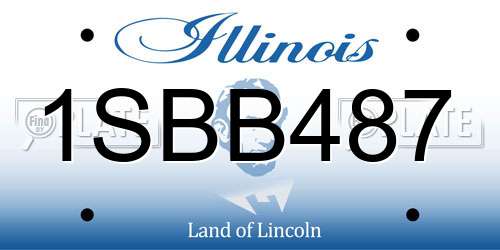 1SBB487 Illinois License Plate