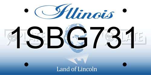 1SBG731 Illinois License Plate