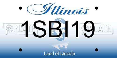 1SBI19 Illinois License Plate