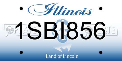 1SBI856 Illinois License Plate