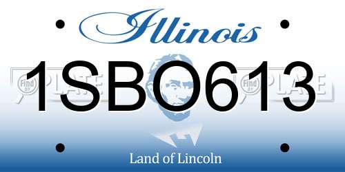 1SBO613 Illinois License Plate