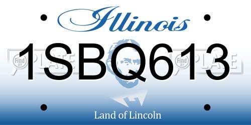 1SBQ613 Illinois License Plate