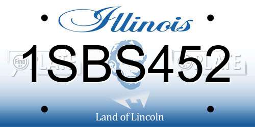 1SBS452 Illinois License Plate