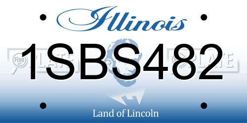 1SBS482 Illinois License Plate