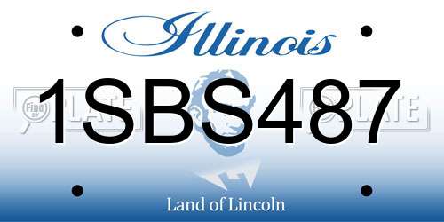 1SBS487 Illinois License Plate