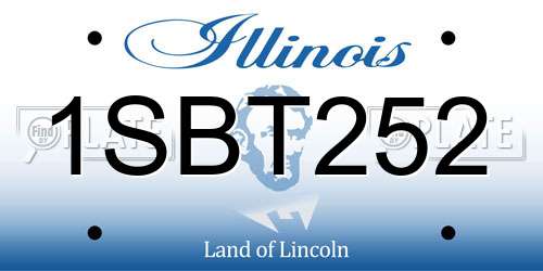 1SBT252 Illinois License Plate