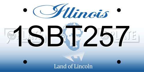 1SBT257 Illinois License Plate