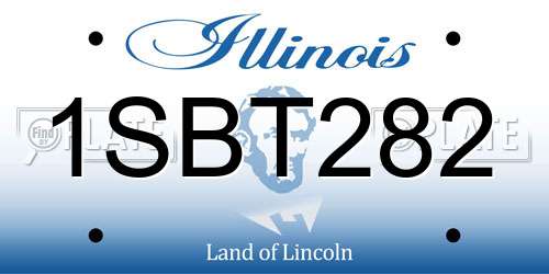 1SBT282 Illinois License Plate